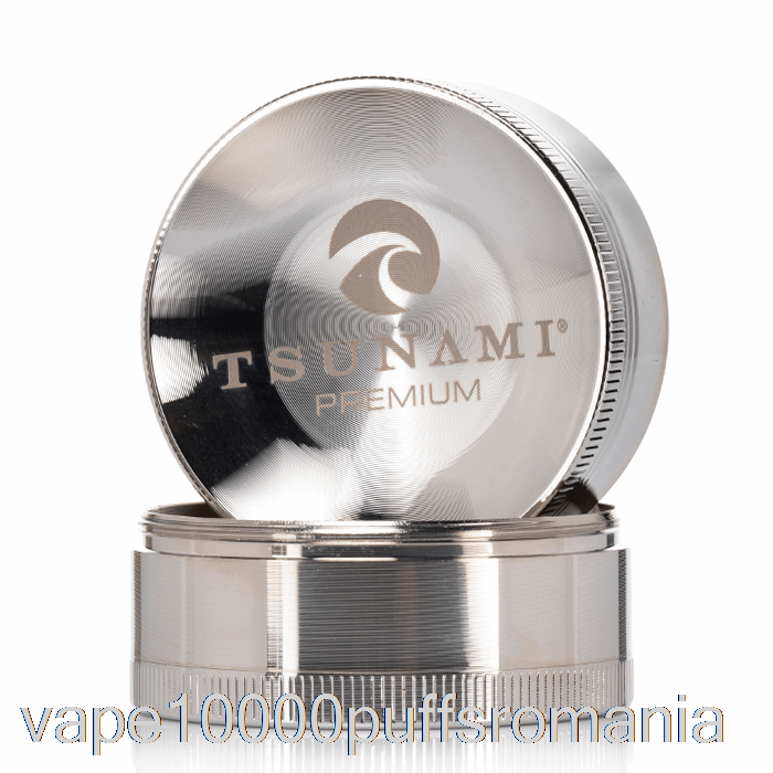 Vape Romania Tsunami 2.4inch 4 Piese Scufundate Top Grinder Argintiu (63mm)